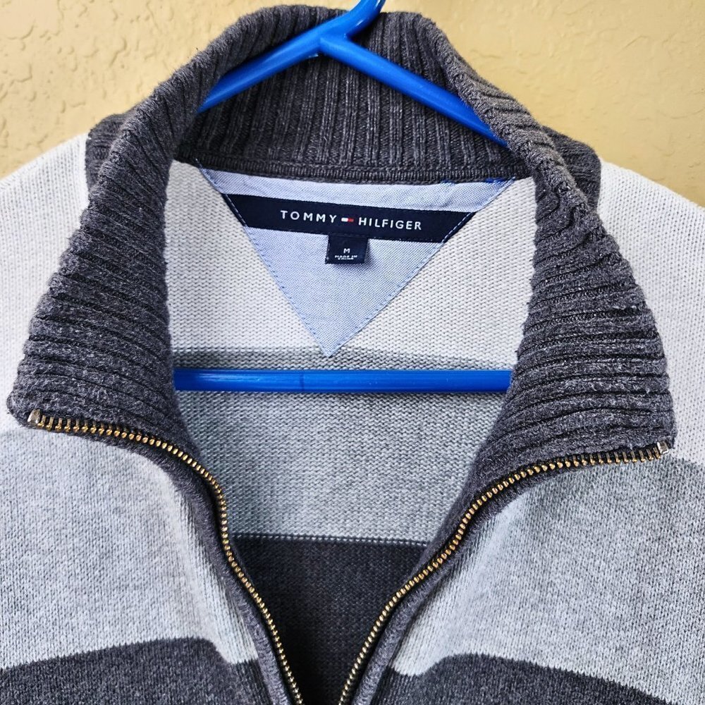 Tommy Hilfiger Men's Full Zip Cotton Sweater - Picture 2 of 4
